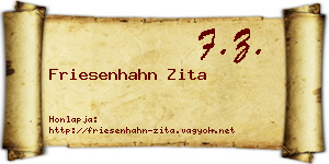 Friesenhahn Zita névjegykártya